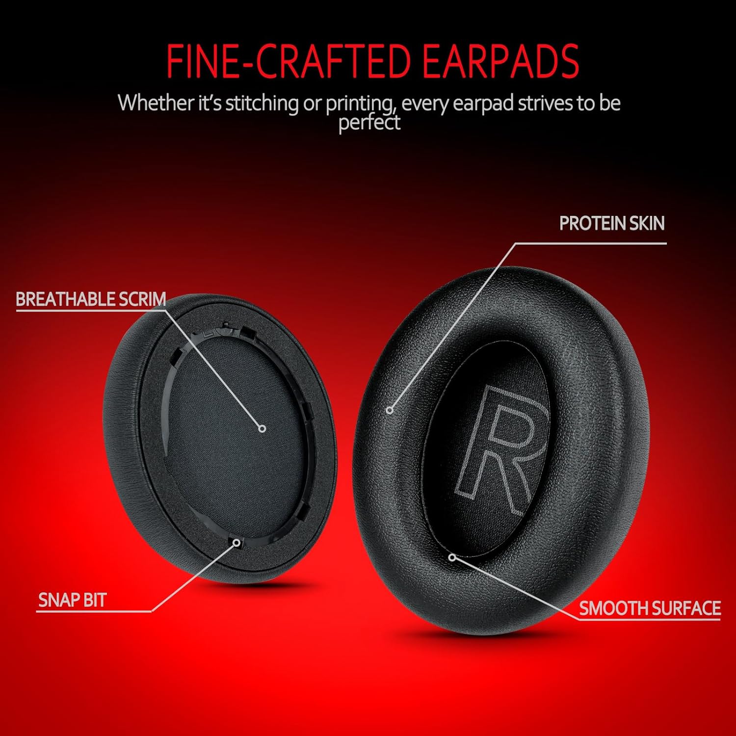 Krone Kalpasmos Soundcore Replacement Ear Pads – Fits Soundcore Life Q20 Replacement Ear Pads, Soft Memory Foam Soundcore Q20 Replacement Ear Pads for Anker Q20/Q20BT/Q20+/Q20i Headphones – Black - Image 3