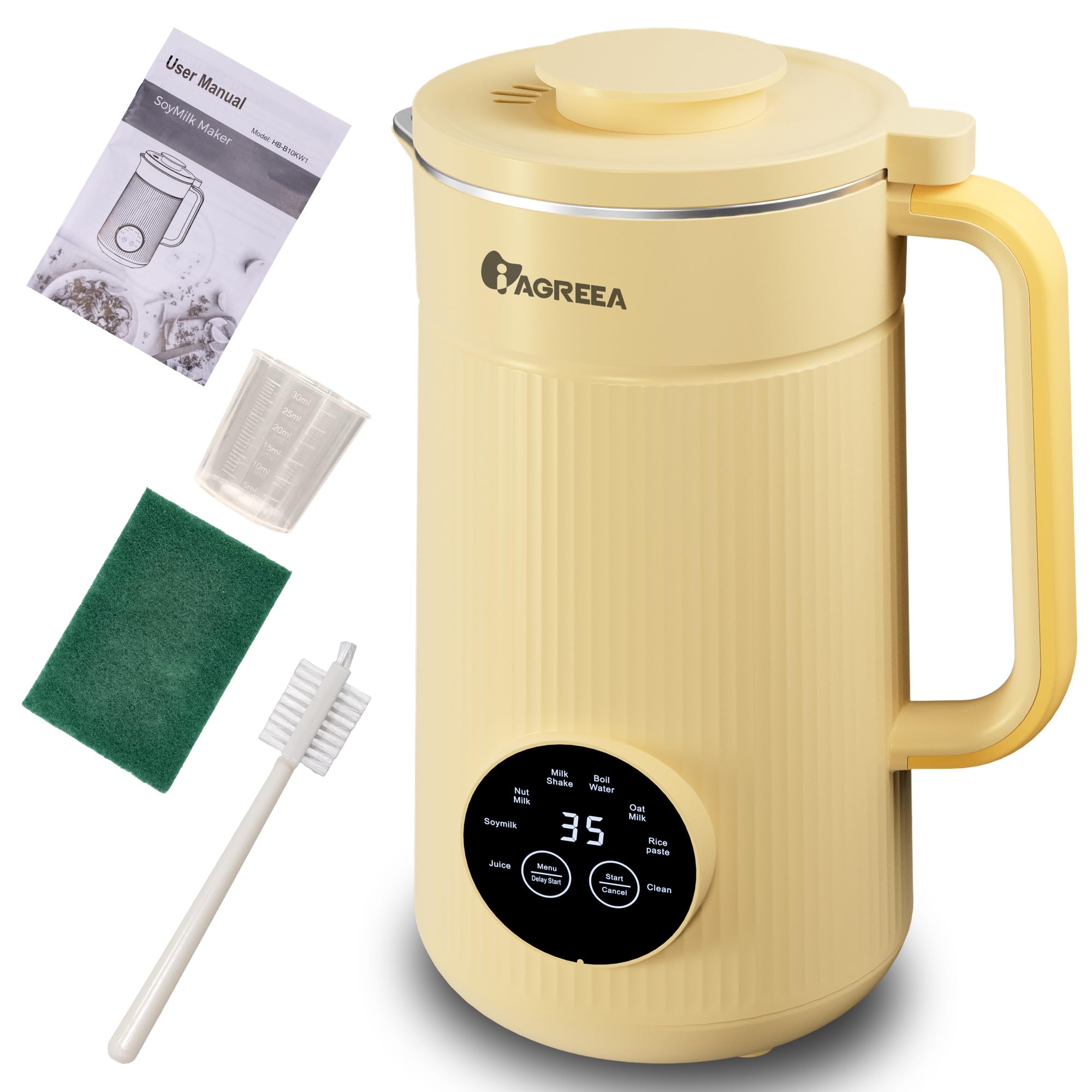 IAGREEA 35oz Nut Milk Maker Machine, 8in1 Soy Milk Maker for Homemade Milkshake/Almond/Oat/Rice, 10 Blades Automatic Electric Blender Machine With Delay Start/Boil Water/Self Clean, Easy to Use