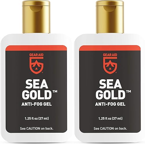 Gear Aid Revestimiento de gel antivaho Sea Gold para máscaras de buceo, 1.25 onzas, paquete de 2