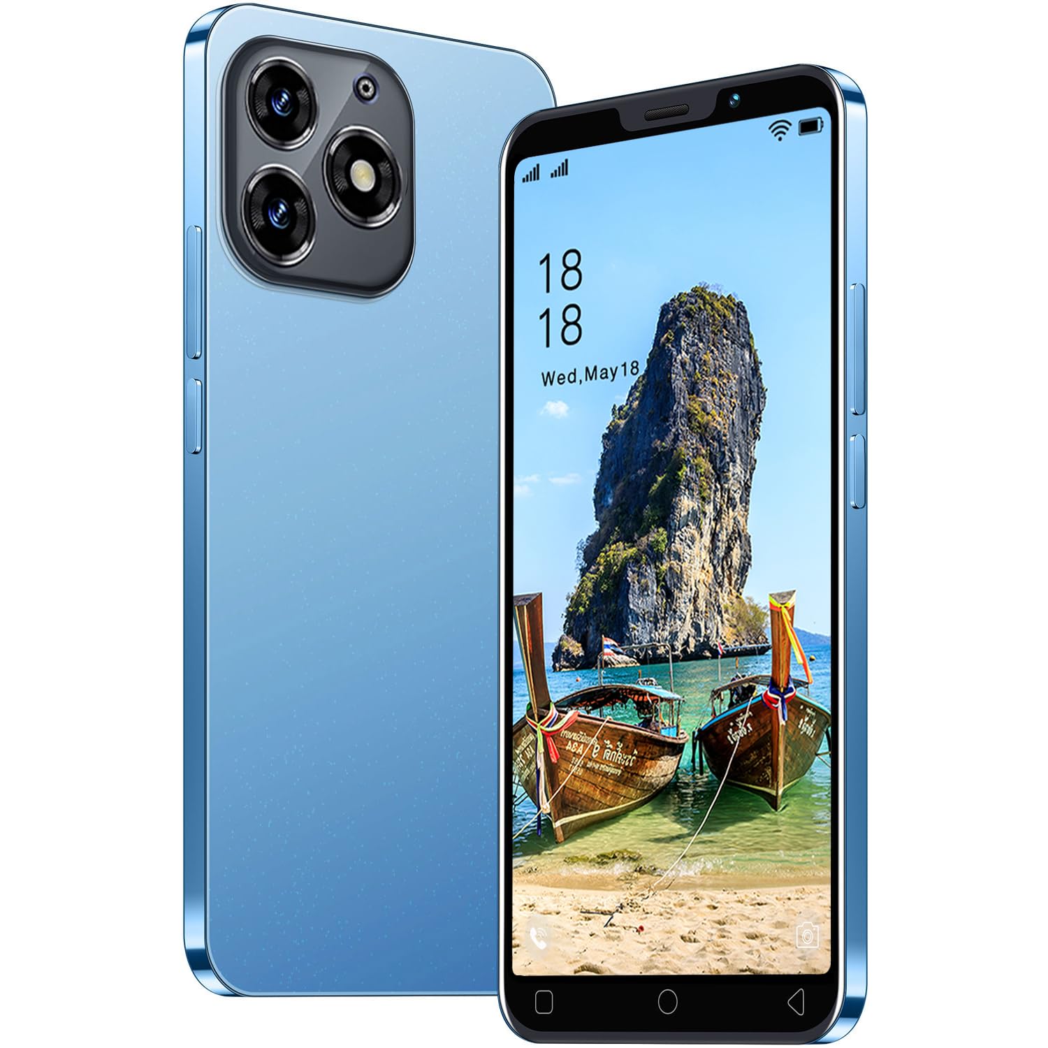 M10Plus Smartphone - 5 Zoll Display, Android 9.0, 16 GB Speicher, Dual SIM, Face ID, Blau