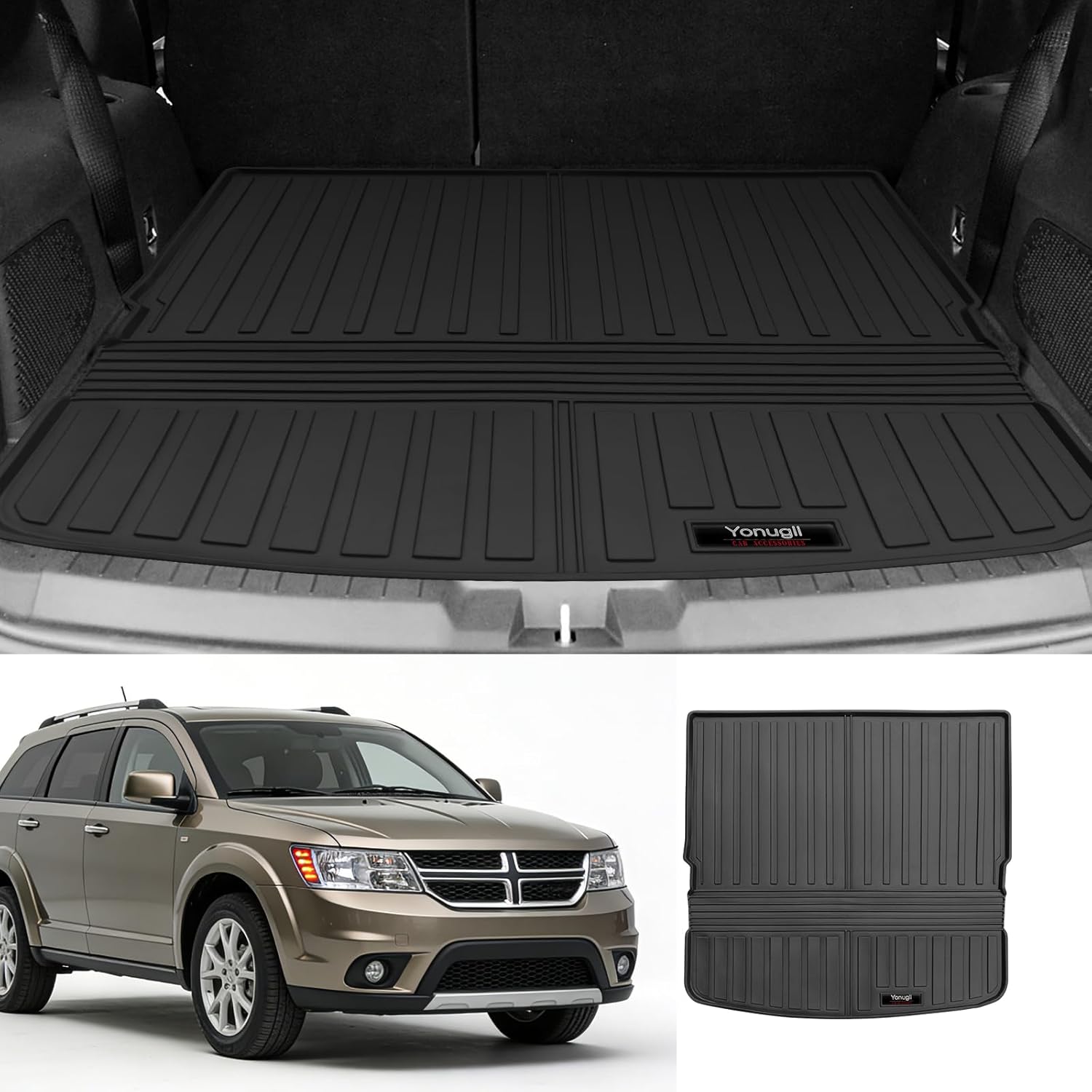 Custom for 2009-2020 Dodge Journey Cargo Mats Rear Trunk Liner All Weather TPE Protection Mat Accessories (for 2009-2020 Dodge Journey)