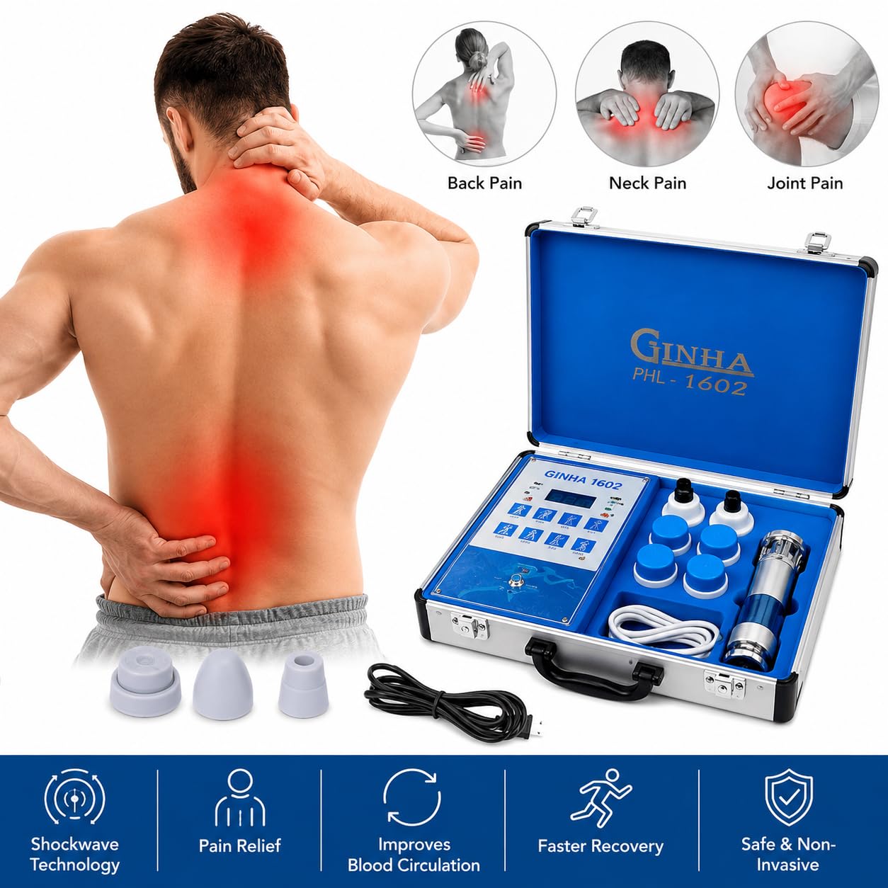 Shockwave Therapy Machine – GINHA (1602) Professional Shockwave