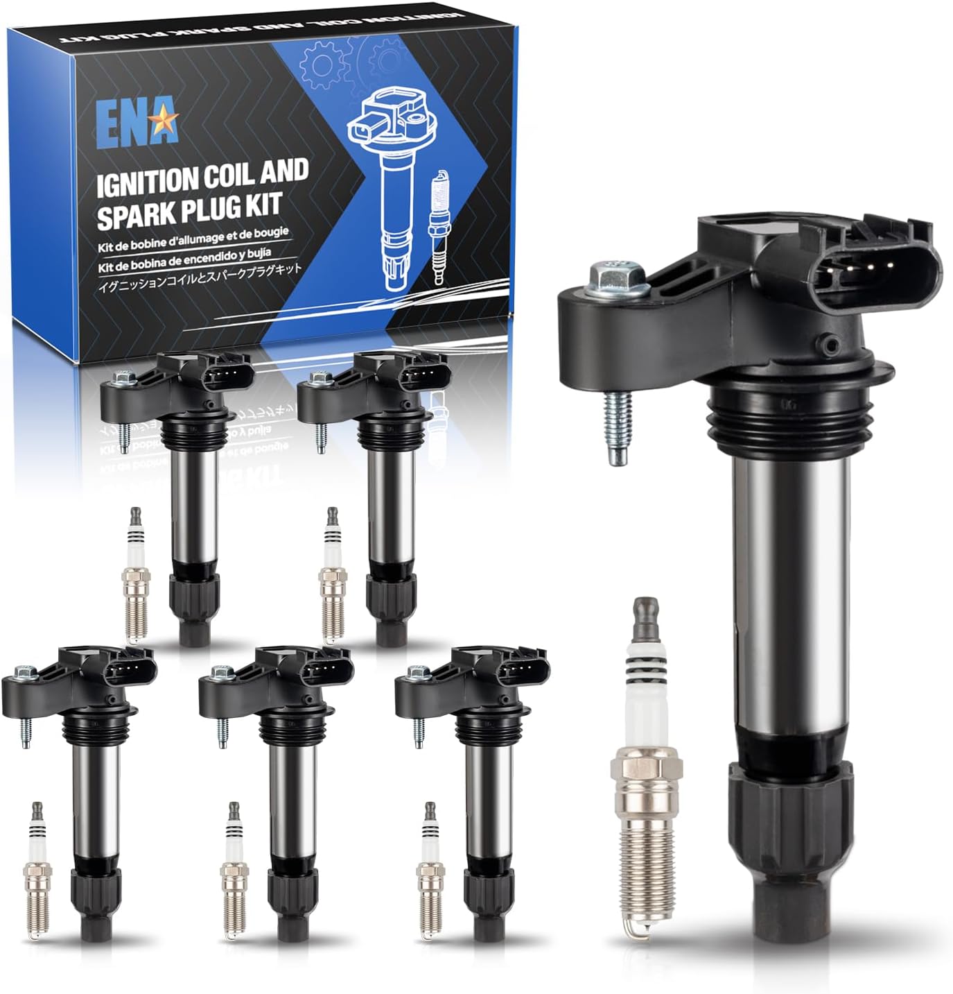 Pack 6 Ignition Coil with 6 Iridium Spark Plug 3.6 V6 2010 2012 2013 2014 2015 2016 Compatible with Buick Chevy Cadillac Malibu Allure Enclave ATS CTS SRX STS Camaro Impala Terrain for UF569