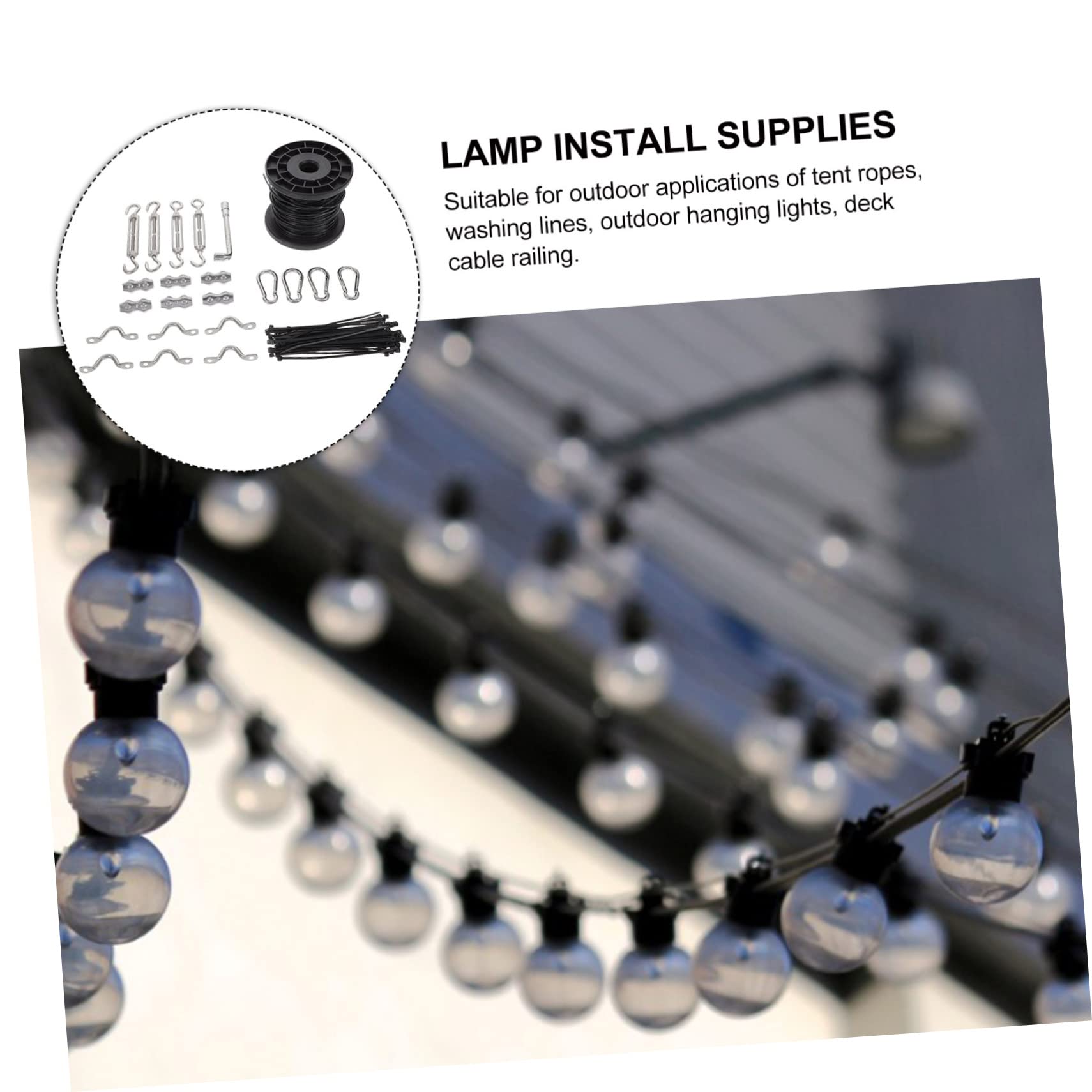 KICHOUSE 1 Set String Light Hanging Kit Ceiling Lamp Suspension Tools for Outdoor Use and Easy to Install for String Lamps and Decorative Lighting Projects