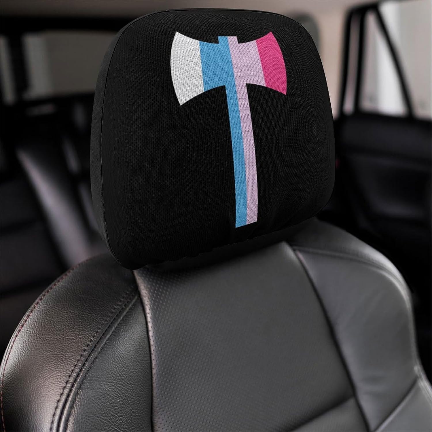 Trans Pattern Axe Fashion Car Headrest Cover Novelty Elastic Seat Rest Covers for SUV Truck Sedan image 4