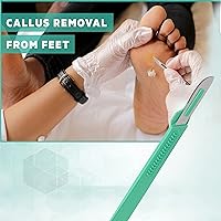 Vista 7 de Bisturí facial estéril desechable #20, herramienta de depilación y dermaplaning, cuchillas de acero al carbono de precisión con mango de plástico