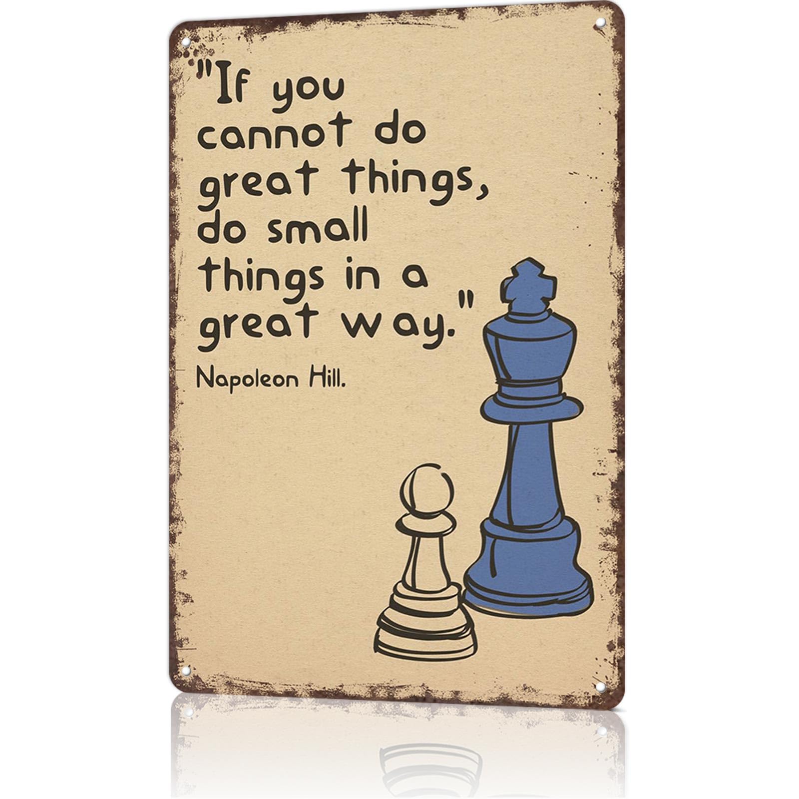 KWQDOZF Inspirational Quotes Signs Poster 8x12inch Aluminum metal Tin Sign NAPOLEON HILL QUOTE Wall Art Decoration Painting For Home Room Office Decor