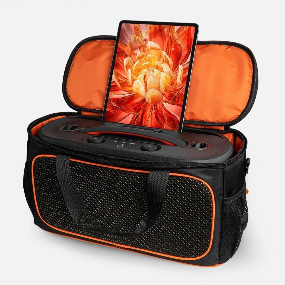 Hartschalen-Tragetasche für JBL für Partybox On-The-Go 2 Lautsprecher, Oxford-Tuch Reisetasche mit verstellbarem Schultergurt, schützende Aufbewahrung für Audio-Ausrüstung, Schwarz