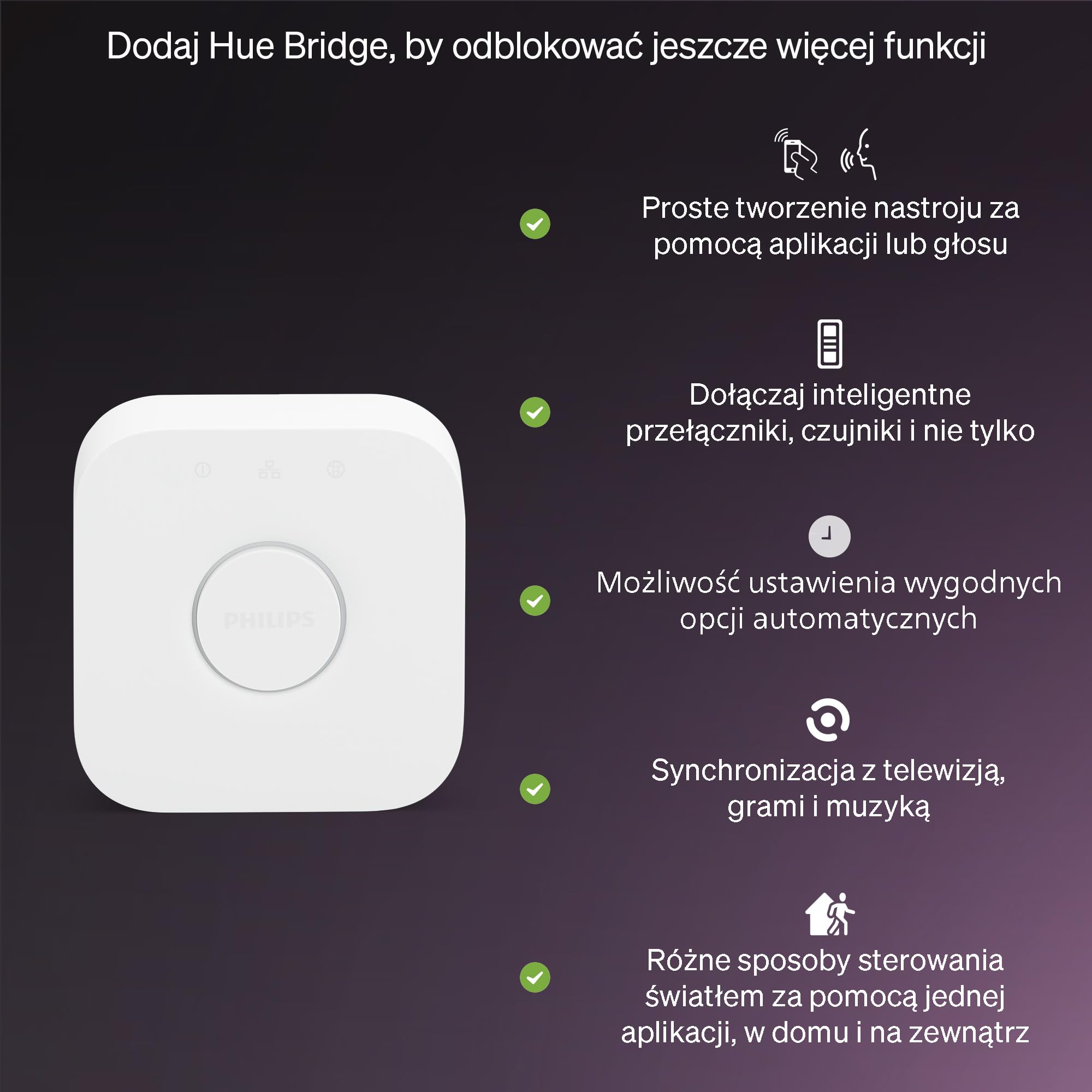 Żarówka Philips Hue Essential Smart LED A60, White and Color Ambiance, podstawa E27, 8 W, 2200K–6500K, 806 lumenów, przyciemnianie, działa z Alexą, Asystentem Google i Apple Home, 4 op.