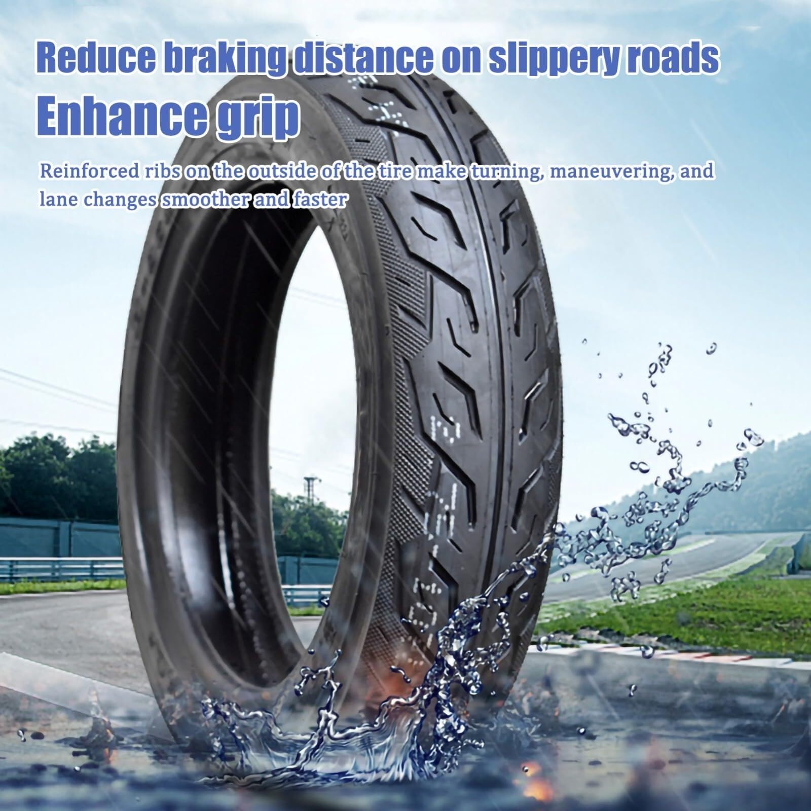 14x2.50 Opona Crossowa Tubeless Bieżnik Miejski 14/2.50-254 4PR 37J 14 2.50 254 282lbs 43PSI dla Hulajnogi Elektrycznej Roweru Elektrycznego 2.50-10