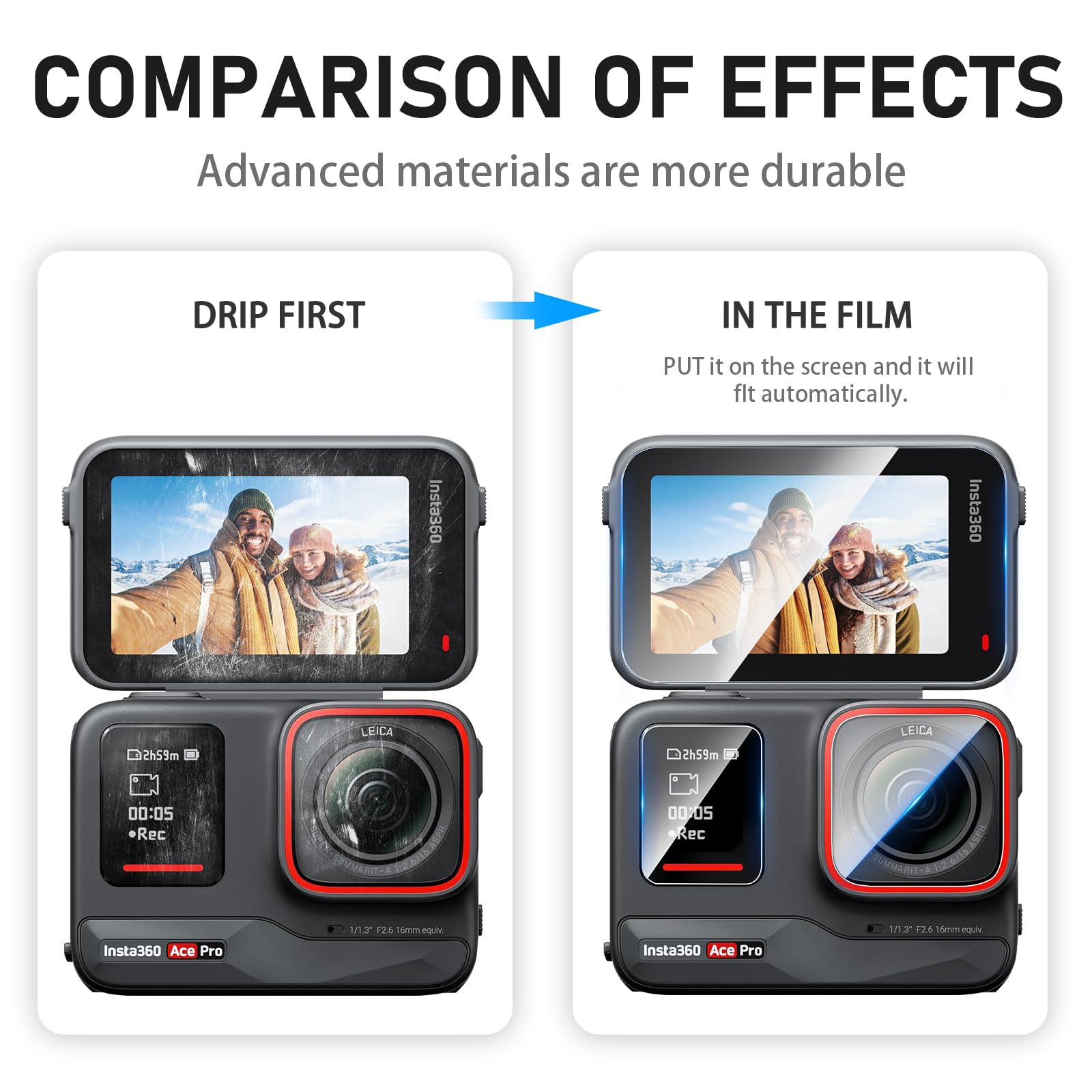 Pack De 9 Protections Écran Verre Trempé Pour Insta 360 Ace Pro - 3 Films Grands + 6 Petits - 9H Anti-Rayures, 0.3mm