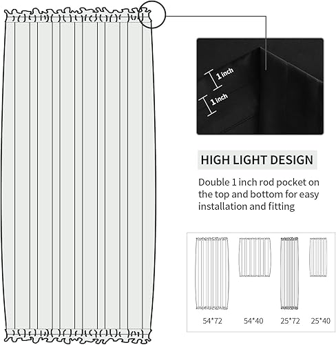 Miniatura 123 de DWCN Cortinas para puerta francesa: cortina térmica con bolsillo para barra para puertas con ventana de cristal, puertas de cocina y patio