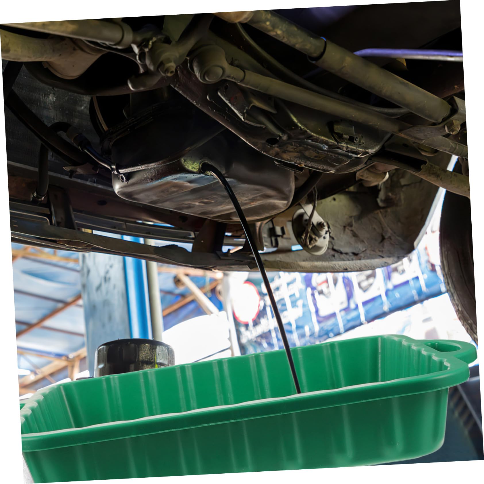 Gatuida Bac de Vidange Huile Moteur Plastique Épais Bac Récupération Huile pour Entretien et Réparation Automobile Outil et Empilable pour Atelier