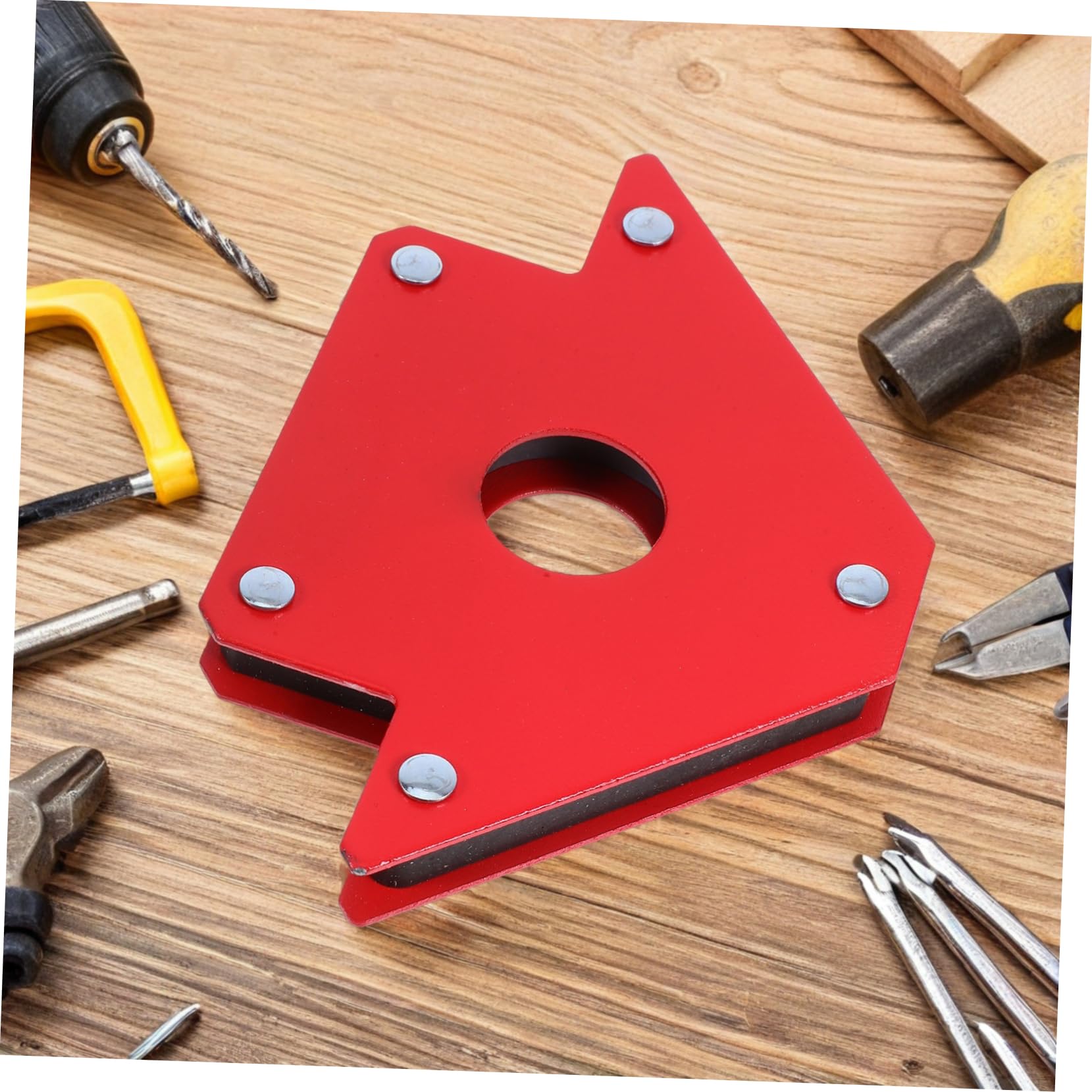 Abrazaderas Magnéticas para Soldadura 90° 2 Piezas Rojo Metal | Capacidad 22kg, Uso en Taller y Operaciones In Situ, Formato Portátil Rendimiento Estable