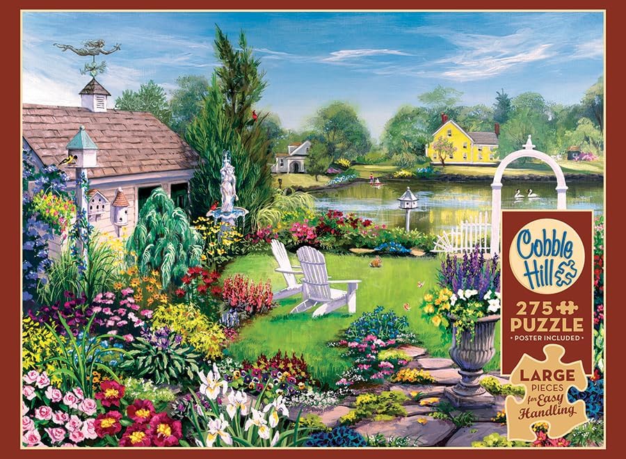 Cobble Hill 275 Piece Easy-Handling Puzzle - by The Pond - Sample Poster Included