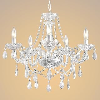 Crystal Chandelier Hanging Pendant Light Fixture, Modern 5 Lights K9 Crystal Ceiling Lighting Fixture for Dining Rooms ﻿Kitchen Island Living Room Bars | K9 Crystal, For Dining Rooms, Kitchen Island, Living Room, Bars