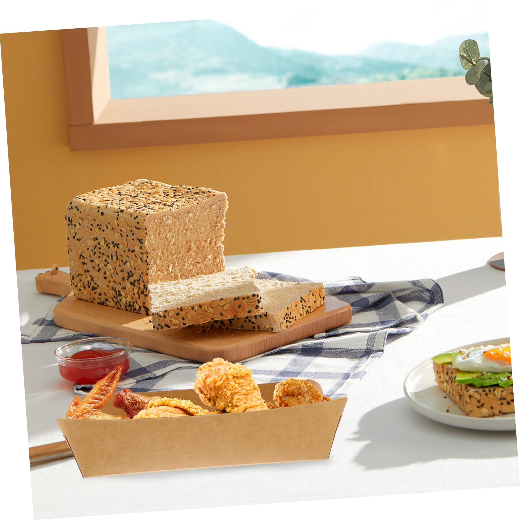 YARNOW Scatola a Barca in Carta per Alimenti 100 Pezzi, Kraft | Pollo Fritto e Patatine, Apertura Ampia, Contatto Diretto Cibo, Adatta a Picnic e Feste