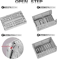 Vista 5 de Tixill Paquete de 2 mini cestas de plástico plegables para organización y almacenamiento, cajas de almacenamiento plegables para el hogar, cocina