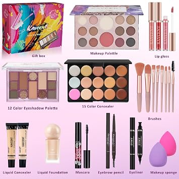 Makeup Kit for Teens Women full Kit Makeup Set for Teens girls Foundation Eyeshadow Palette Makeup Gift Set for Women Teenagers Christmas Makeup kits for Teen Girls