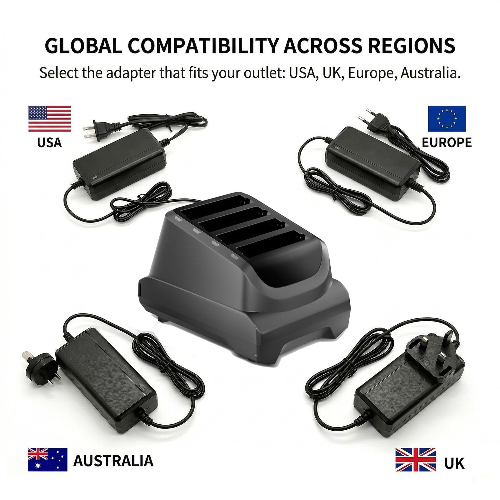 Amazon.com: 4-Slot Battery Charger for Zebra TC22 TC27, Multi-Bay