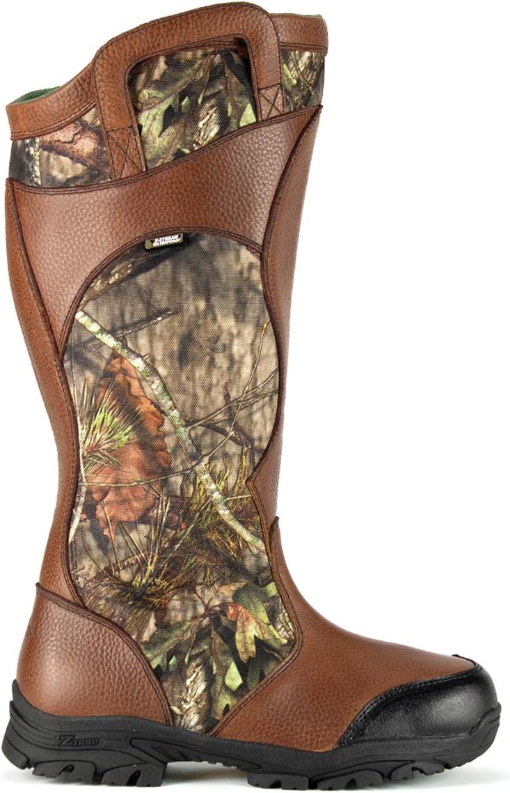 Thorogood Waterproof 17” Side-Zip Snake Boots for Men Made with SnakeGuard Extreme Material, Breathable Leather with Mossy Oak Camo and Slip-Resistant Outsole
