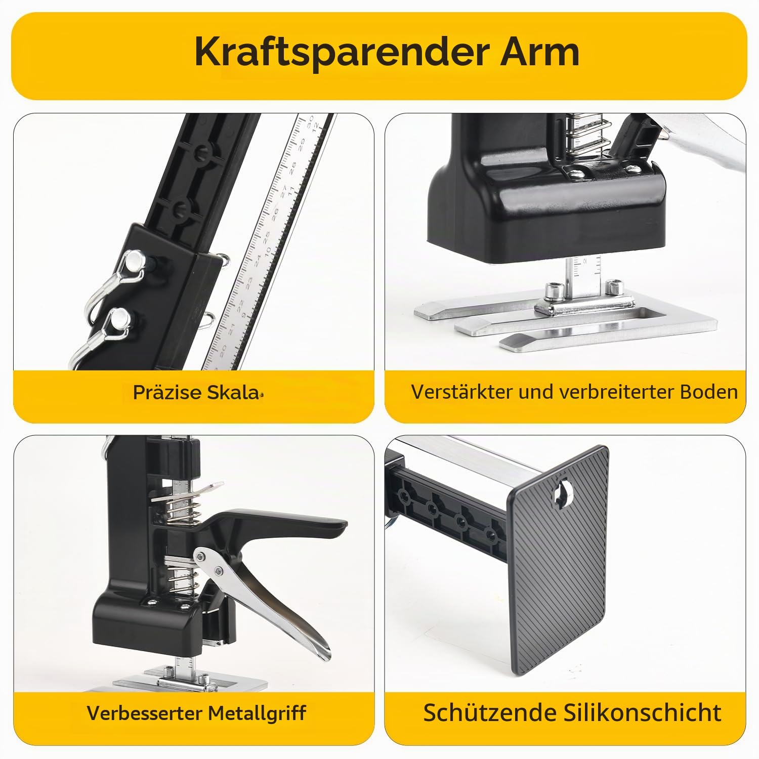2 Stück Kabinett arbeitssparender Armheber, Aufzug, Handheber, Wandfliesen-Locator, Installation von Schrankheber und Türbrett-Heber, Waschmaschinen-Nivellierung, 160 kg Hubkapazität