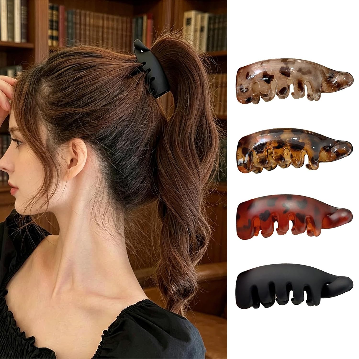 Banana Hair Claw Clips Set - Cute Retro Non-Slip Barrettes