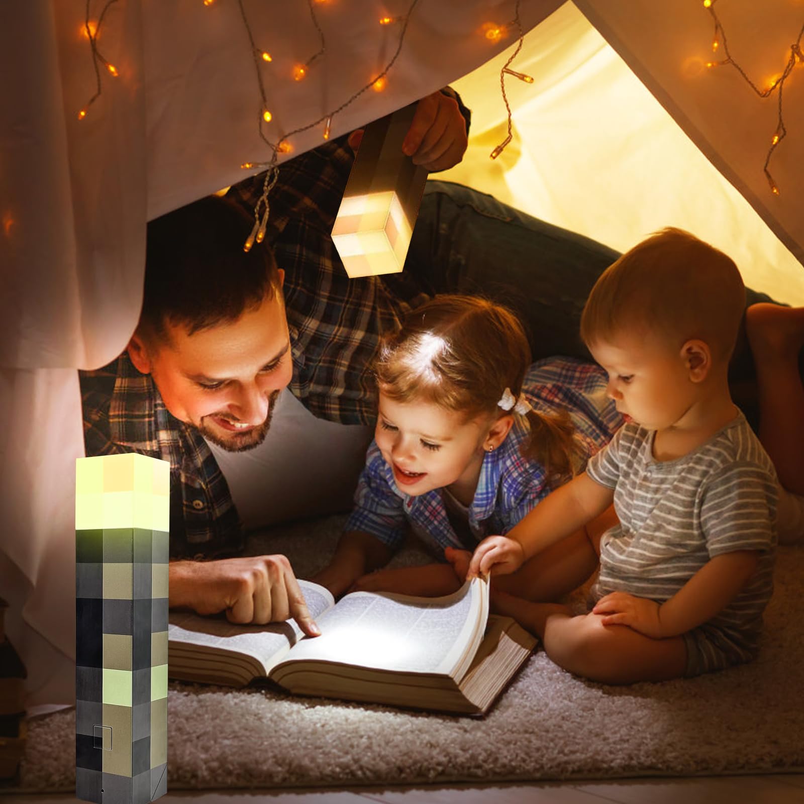 Lampada Torcia Artigianale, Luce Notturna da Parete con Gancio, 4 Colori, USB-C per Lampada da Comodino per Soggiorno, Studio, Camera, Gaming