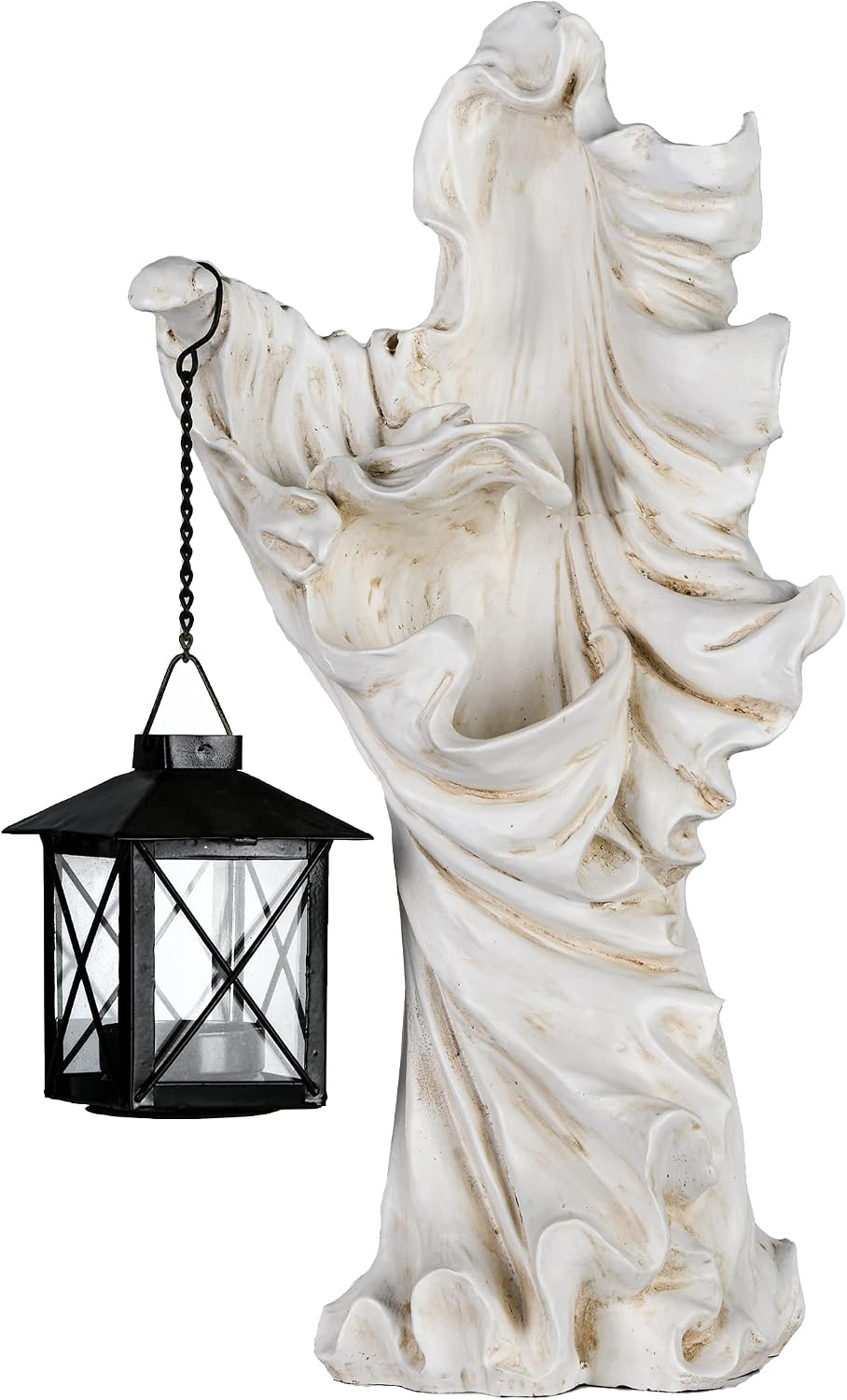 National Tree Company Tabletop Decoration, White, Ghost with Lantern, Holds One Candle, Halloween Collection, 14 Inches