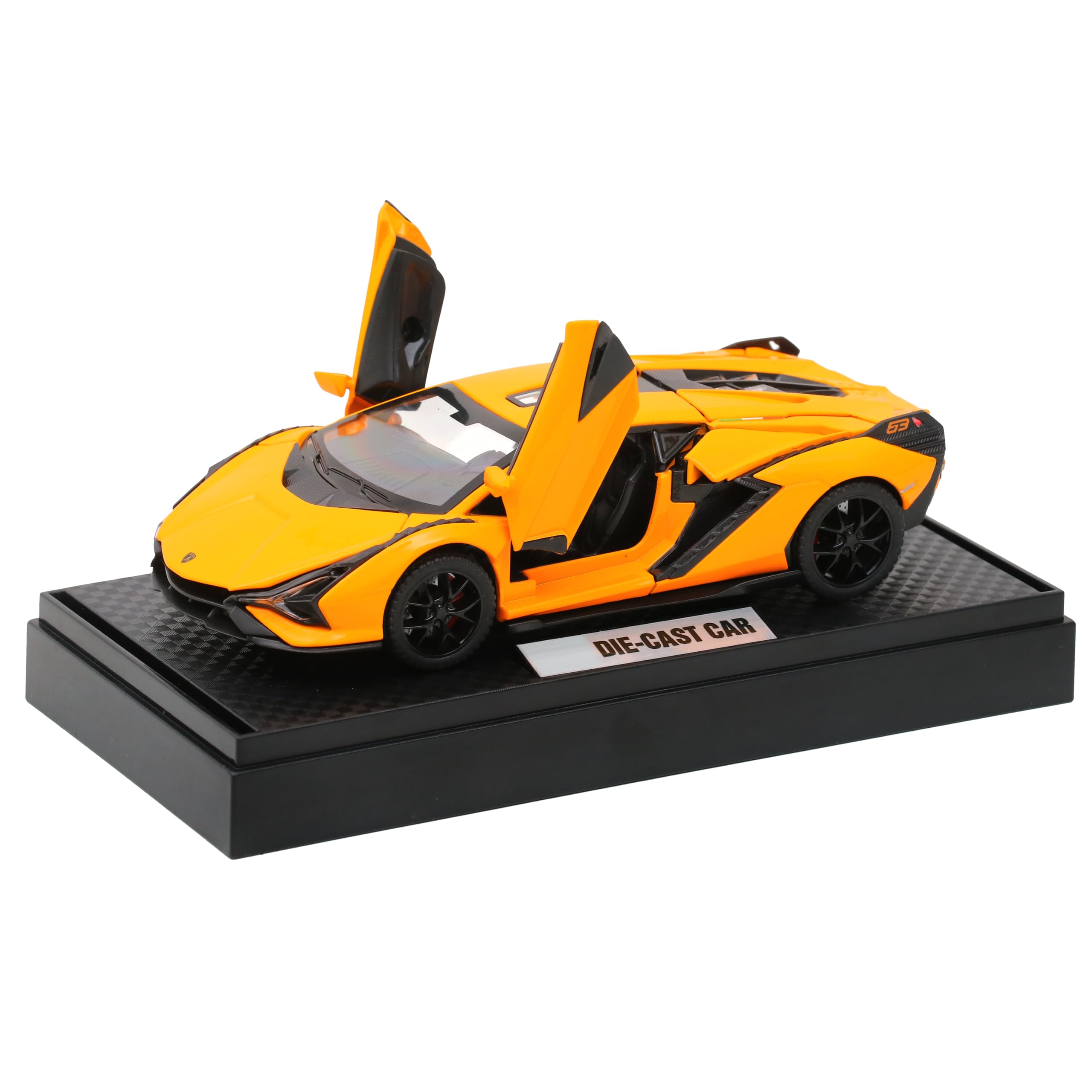 Lamborghini Sian イエローのオープンカー型ミニカー Bishmeva Lamborghini SIAN Roadster Die-Cast Model Car | 1:32 Scale