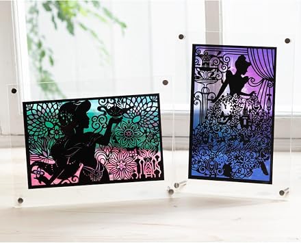 Gakken Q750771 Healing Scratch Art Disney Princess Stained Glass for Adults