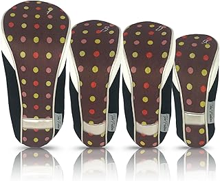 Taboo Fashions Monaco Golf Club Covers for Women - Numbered Golf Headcovers Set for Driver, Fairway and Hybrid Clubs - Weather Resistant, Pack of 4