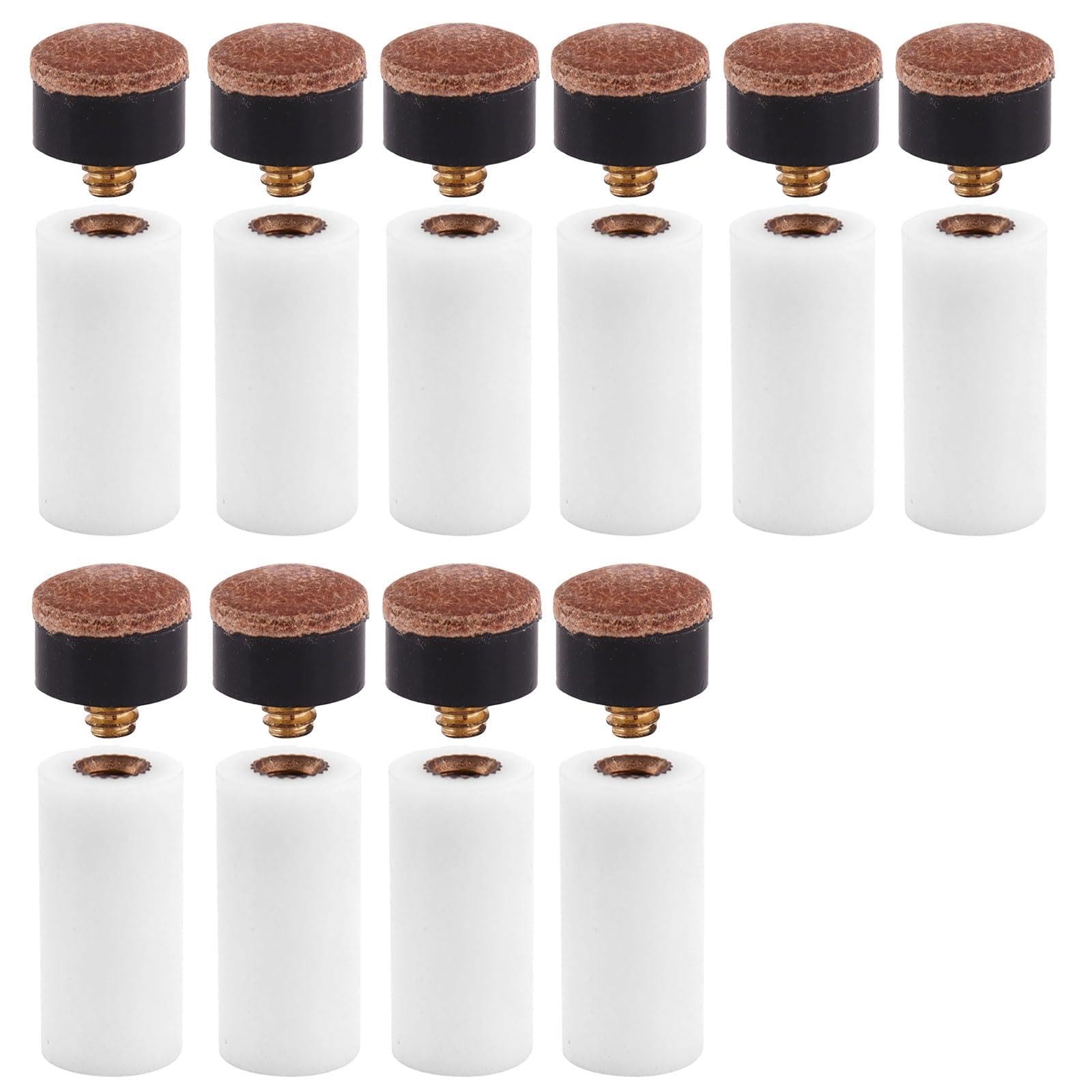 GVSS 10 x 12 mm Billiard Cue Tips, Billiard Sticks, Replacement Hard Brass Tip for Snooker and Billiards, Compatible with Most Cues