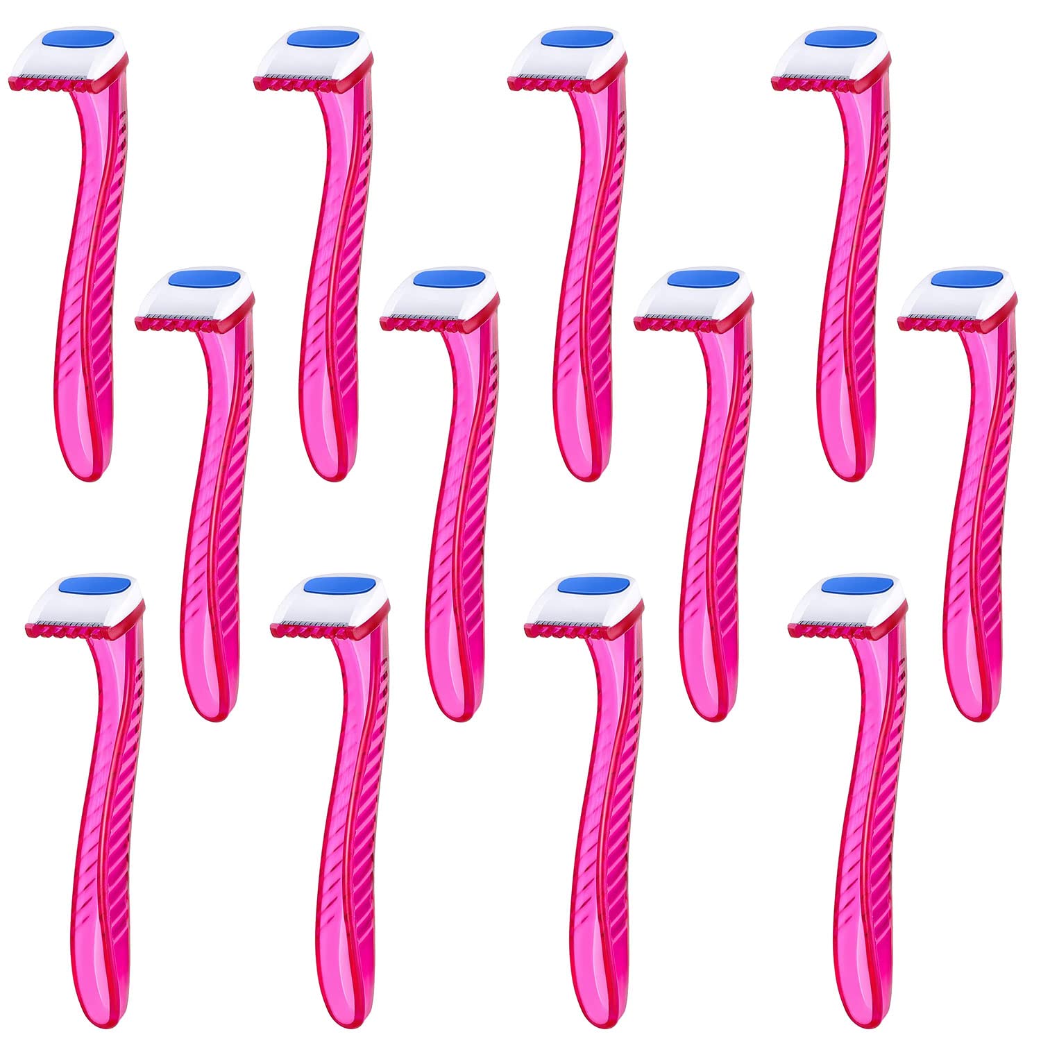 Excefore Bikini Trimmer Women's Portable Travel Accessories Shaver Removal Beauty Razor T-Type for Body Cosmetic Tool (12 Pieces, Pink)