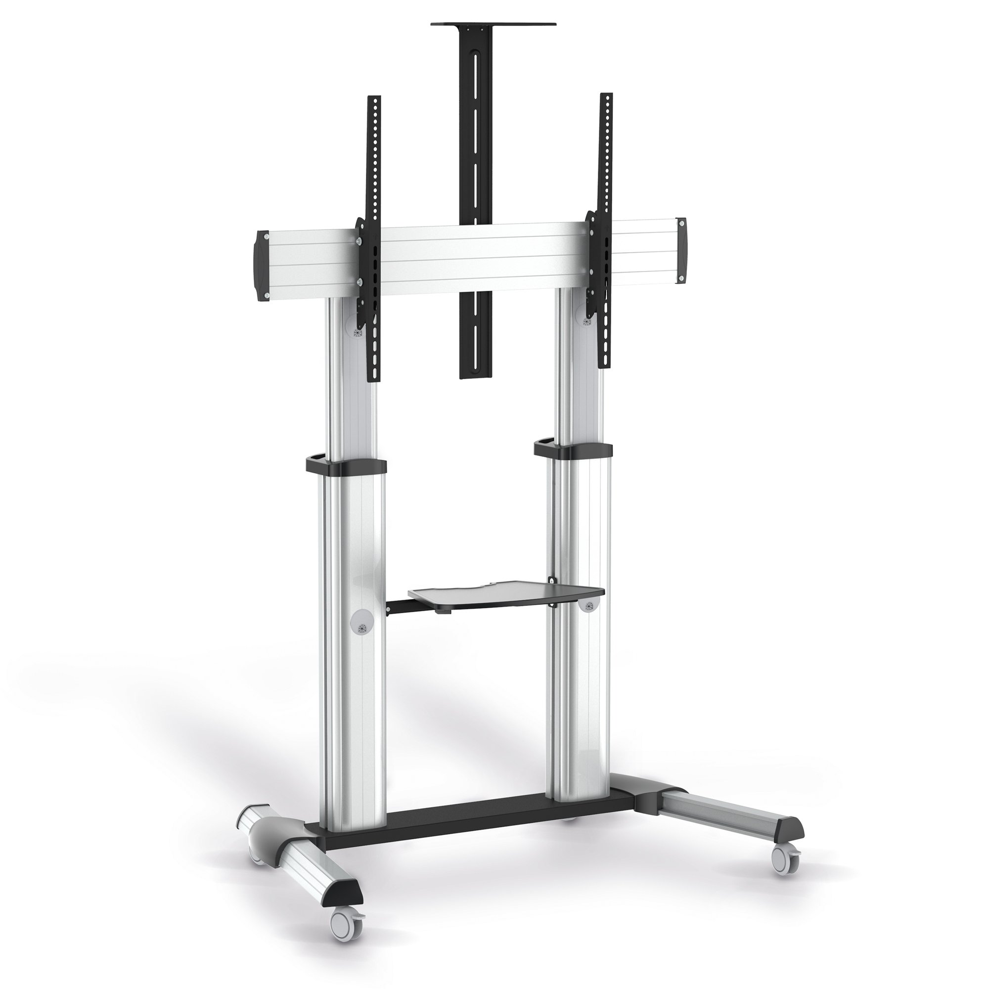 conecto TV Ständer Standfuß rollbar 55-100 Zoll für viele Fernseher/Monitore I Mit Rollen höhenverstellbar/schwenkbar I Modell LM-FS03G