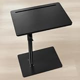 360° Rotatable Sofa Tray Table for Couch Arm - Height Adjustable End Table for Bed or Chair with Phone & Tablet Slots, TV Tray Table, Side Table Tray for Small Spaces(Black,Rectangle)