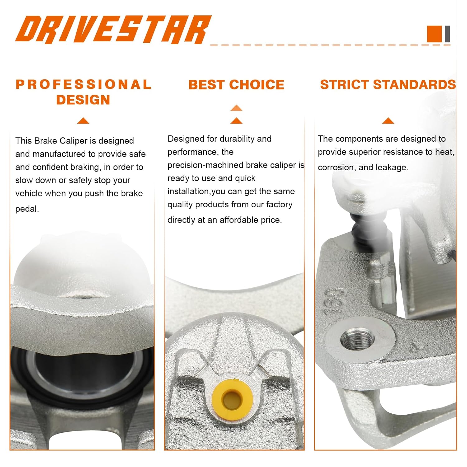 DRIVESTAR 2PCS 19B2680 19B2681 Front Driver Left Passenger Right Side Brake Caliper, fit 2002-2007 for Mitsubishi Lancer