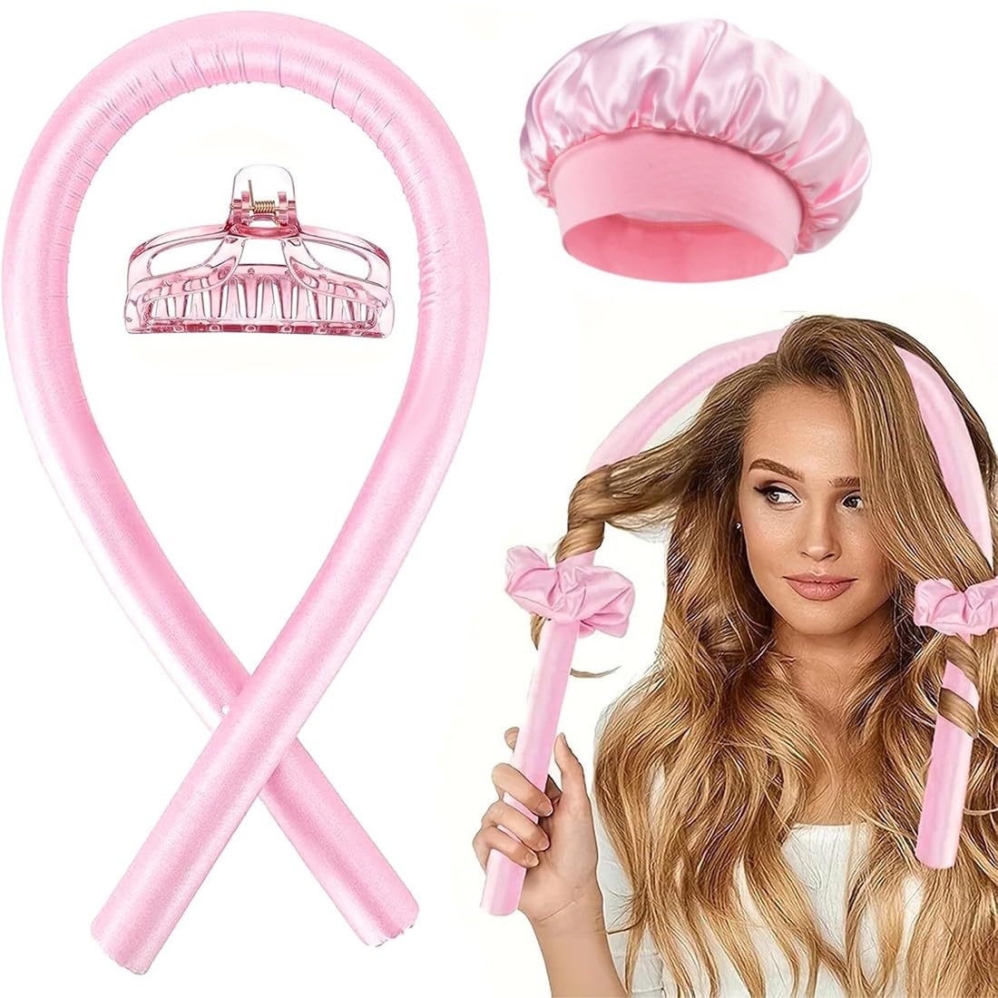 FENQURO Heat Free Curling Rollers Curlers Curlers Curlers for Dream Curls at Night Hair Curls Non-Slip Silk Curlers DIY Long Hair Styling Set
