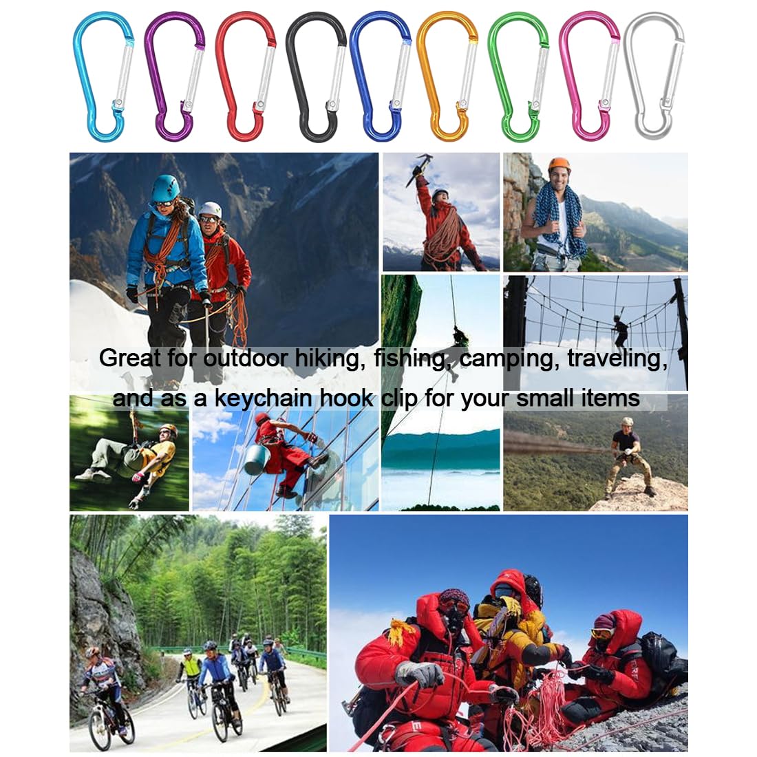 20 Moschettoni In Alluminio Con Molla - Ideali Per Zaini, Trekking, Campeggio E Attività Outdoor - Foto 5