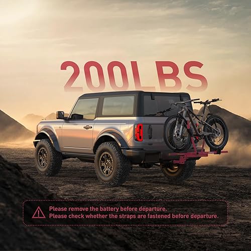 Miniatura 2 de Portabicicletas para automóvil, soporte de enganche para SUV, plataforma de 2 bicicletas, capacidad de 200 libras para bicicletas eléctricas y