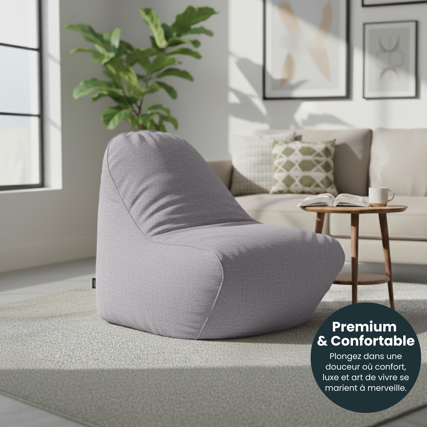 Loft 25 Pouf Poire Adulte | Fauteuil Pouf Confortable pour Salon | Chaise Ergonomique et Léger | Pouf XXL Durable pour Un Soutien Optimal du Dos