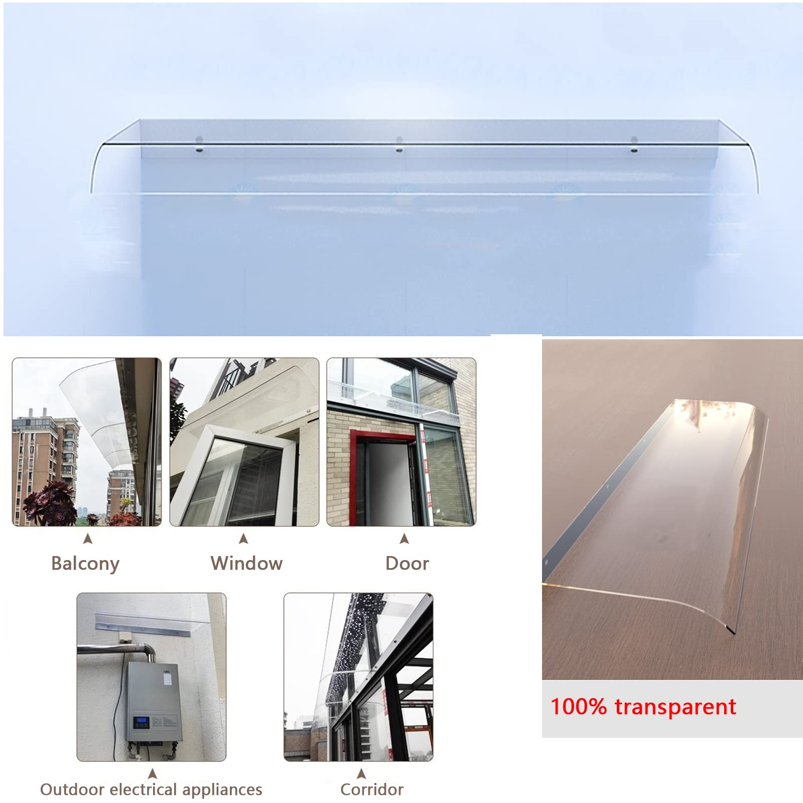 ModernDoor - Toldo de entrada con energía solar para lluvia y protección contra la lluvia, 40 x 230 cm, refugio para el hogar y la gastronomía