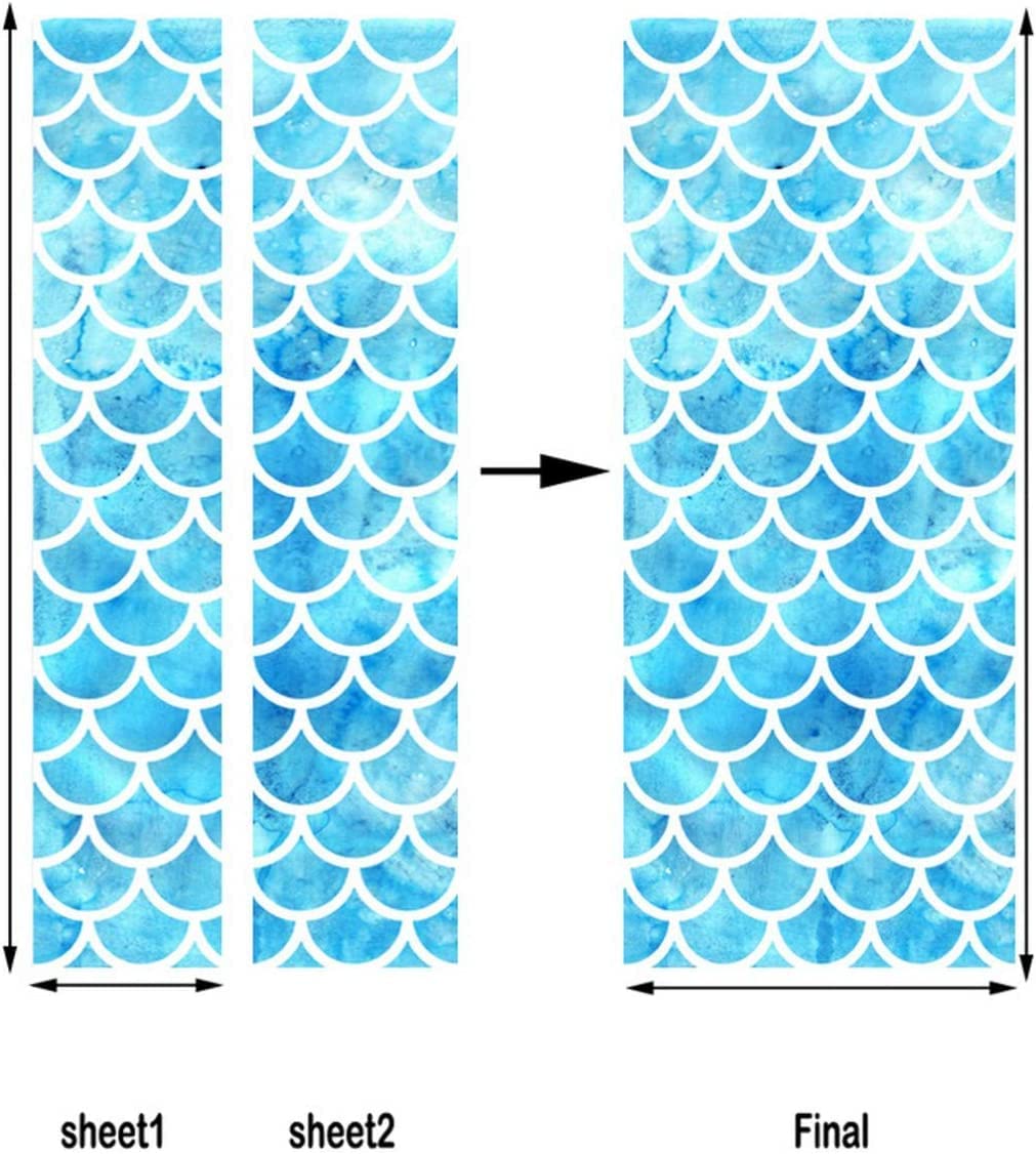 Skandinavische Tür Tapete Selbstklebend - Fisch Design 90x200cm Blau Wasserdicht