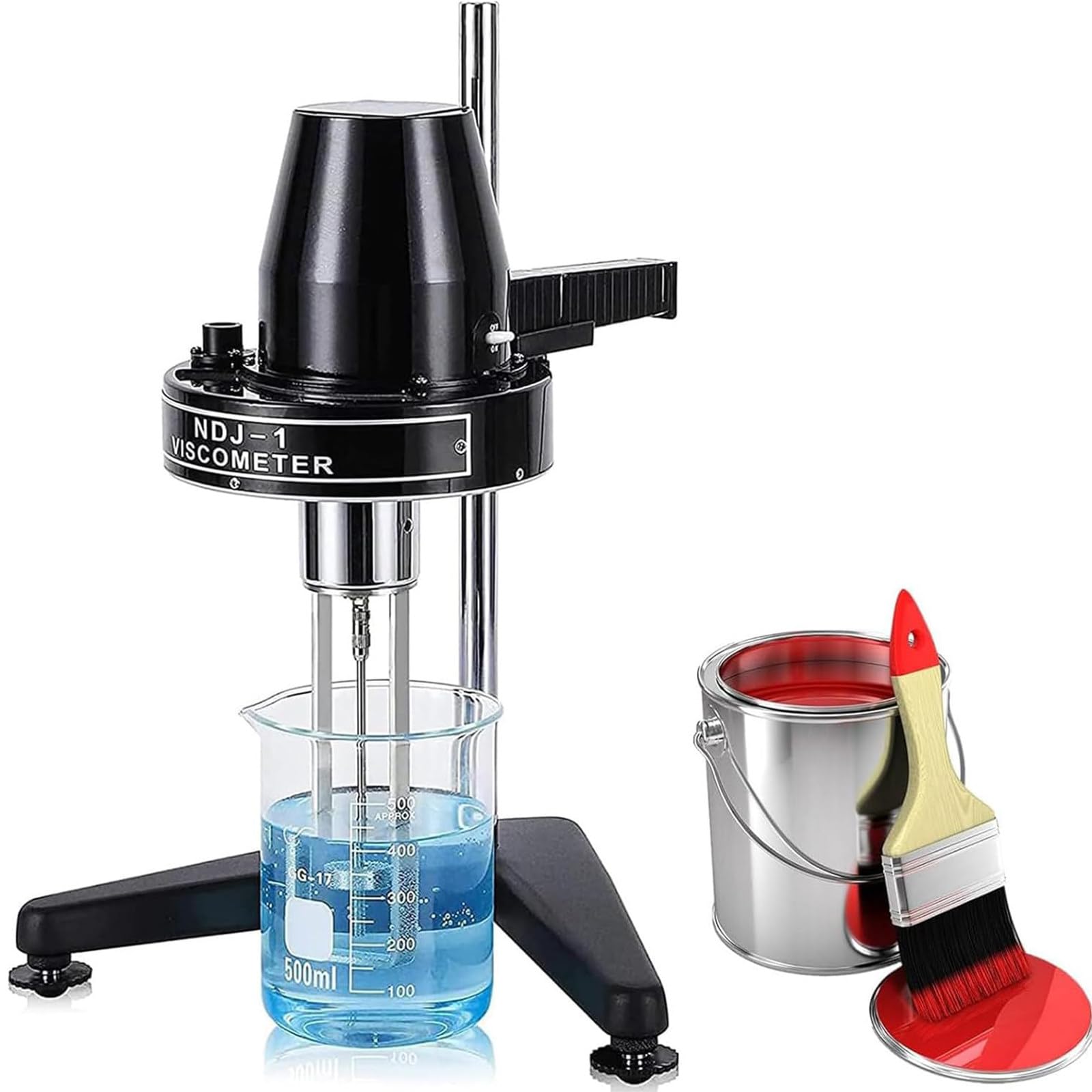 Viscosímetro Rotacional Portátil,Medidor De Viscosidad 10 a 100 000 Mpa·s,Medidor De Fluidímetro Digital,Viscosímetro Laboratorio con Precisión ±5% para Acabados Pintura Y Aceite