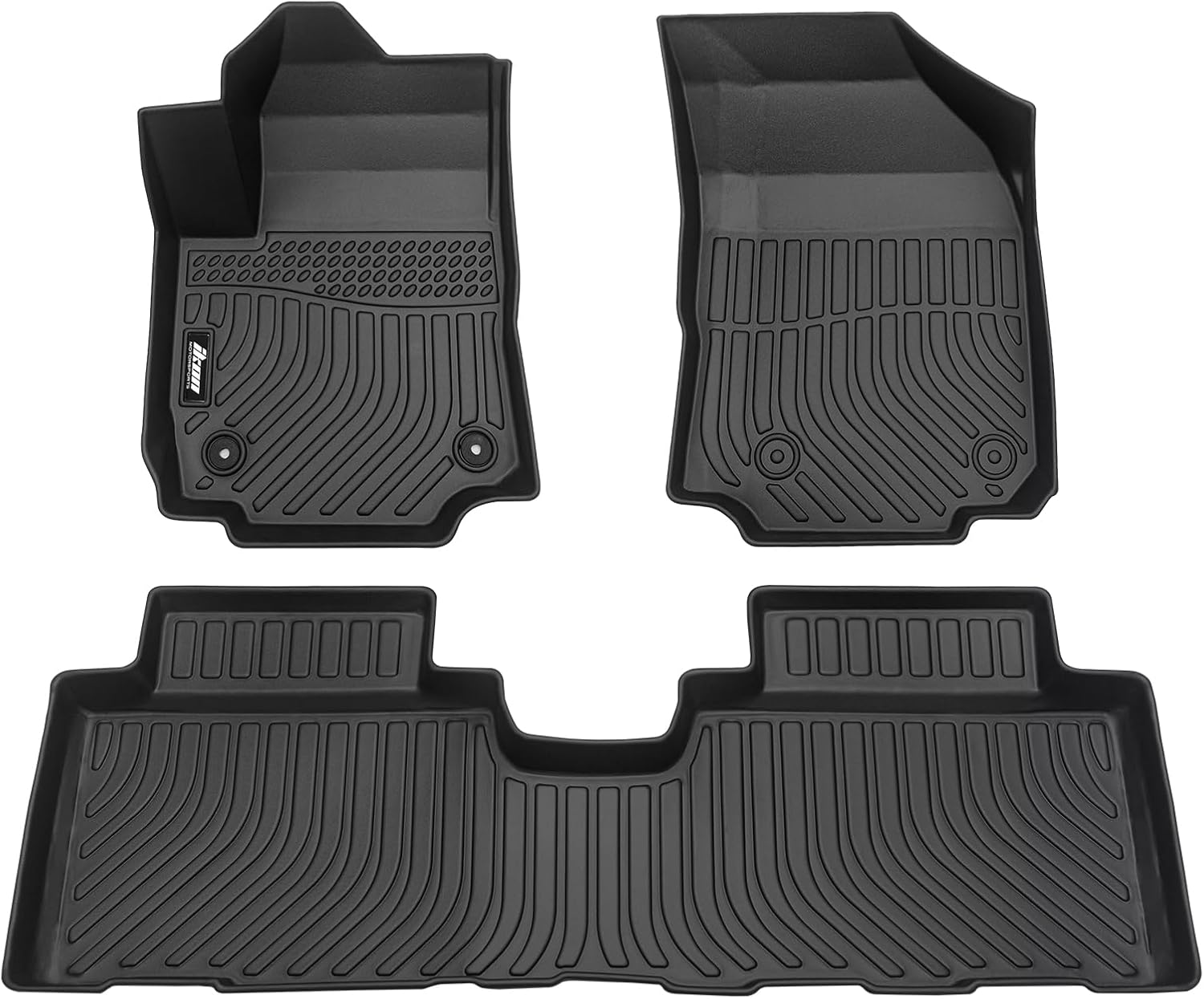IKON MOTORSPORTS 3D TPE Floor Mats + Trunk Mat, Compatible with 2018-2024 Chevy Equinox GMC Terrain, Black All Weather Waterproof Anti-Slip Floor Liners Interior Accessories Rear Trunk Tray Cargo Mats