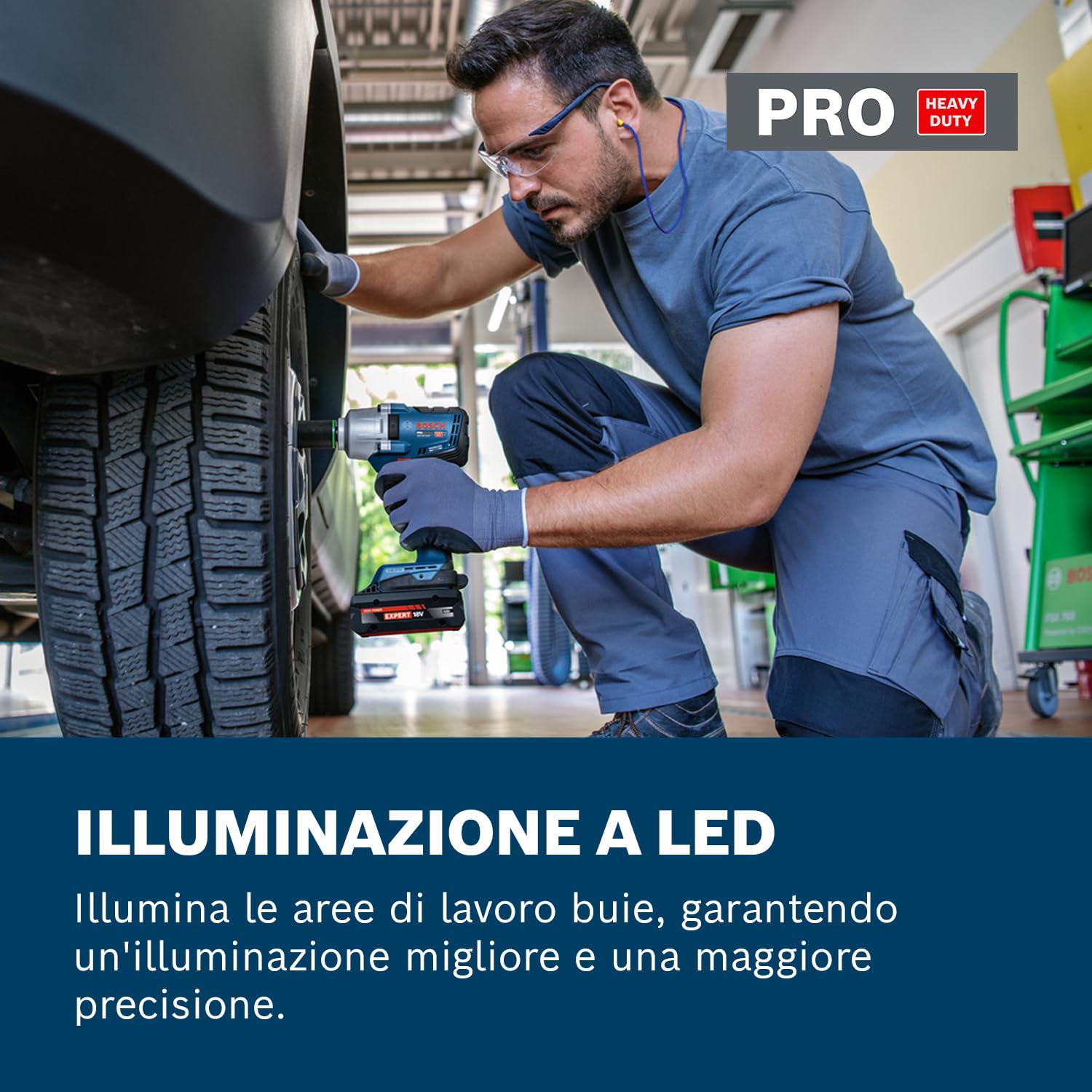 Bosch PRO HEAVY DUTY GDS18V-450P Avvitatore a massa battente 18V (GBA 18 V 5,0Ah, GAL 18V-40, L-BOXX)