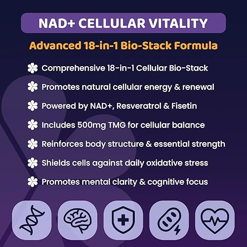 Miniatura 2 de BioRenew+ con NAD+, resveratrol, quercetina, curcumina, berberina y antioxidantes  Fórmula avanzada a base de plantas para el equilibrio celular