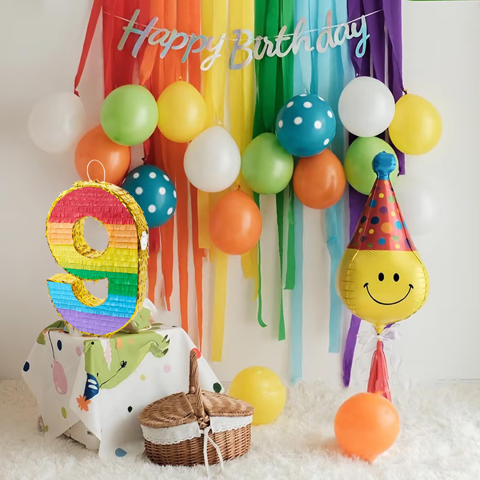PCFING 20-Inch Number 4 Rainbow Candy Piñata Kit With Stick, Blindfold & Confetti - Perfect For Birthday Parties, Celebrations & Fiesta Fun - View #10