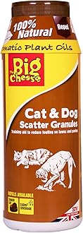 The Big Cheese Cat and Dog Scatter Granules - 450 g, Natural/Biodegradable Humane Treatment and Deterrent, Protection for Gardens and Covers 150 m2, Ready-to-Use, Grey