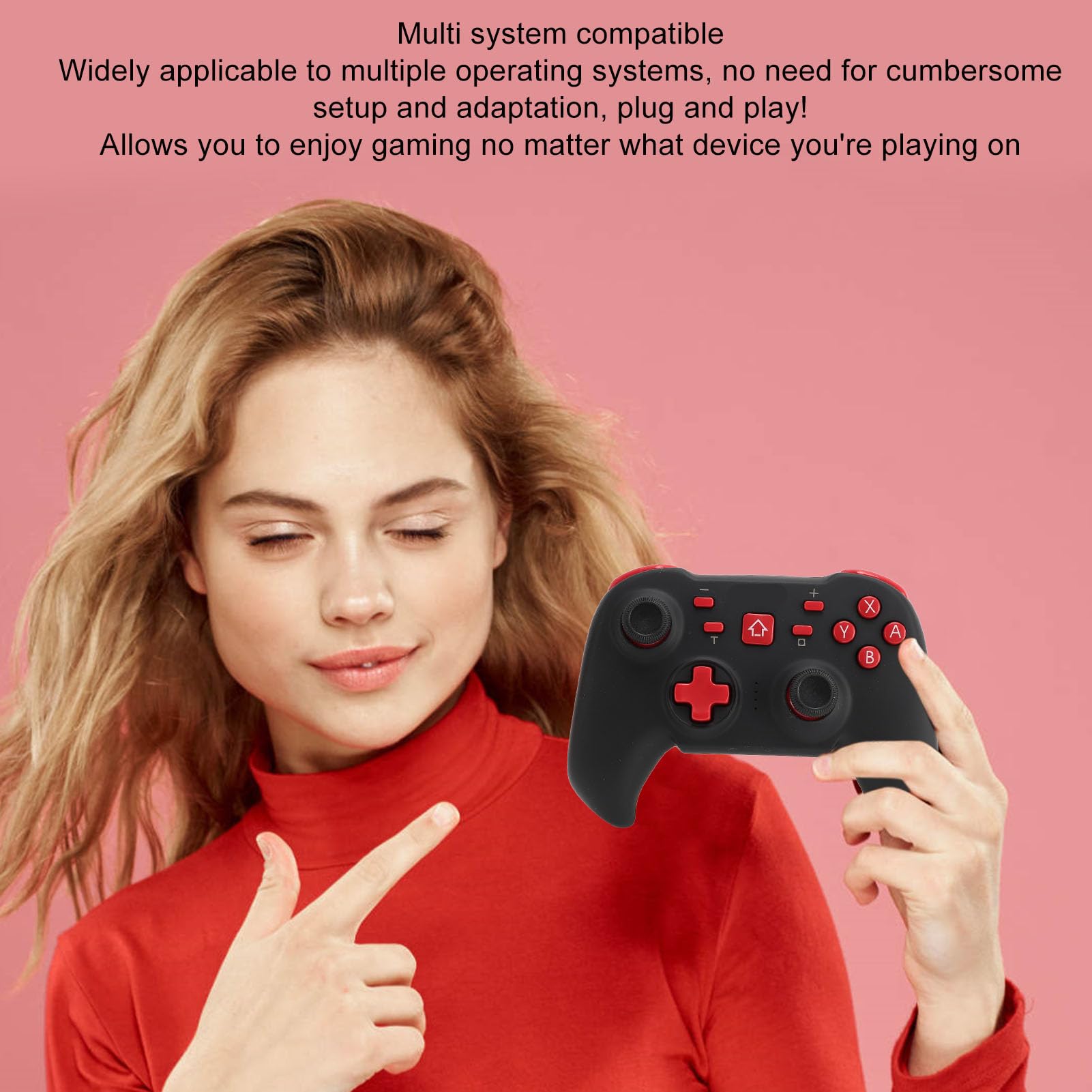 Garsent Controller Wireless, Controller di Gioco Ricaricabile con Giroscopio a 6 Assi, un Tasto di Attivazione, Automatico, Turbo, Vibrazione, Gamepad Bluetooth 5.0 per per